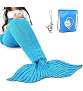 LAGHCAT Mermaid Tail Blanket Crochet Mermaid Blanket for Adult, Soft All Seasons Sleeping Blanket...