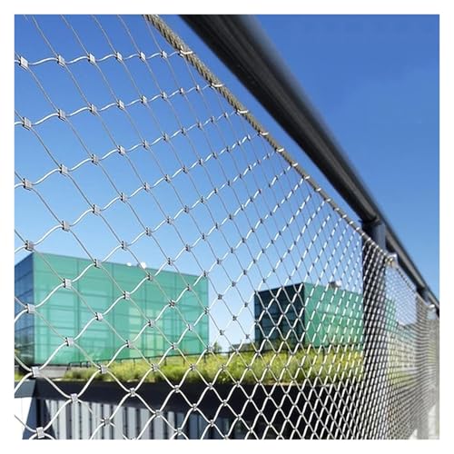 Qulamrdk 304 Malla Cuerda Acero Inoxidable Malla Metálica Tejida Valla Jardín Red Protección Malla Cuerda Flexible Protección contra Caídas Valla Jardín(1x1m/3.28x3.28ft)