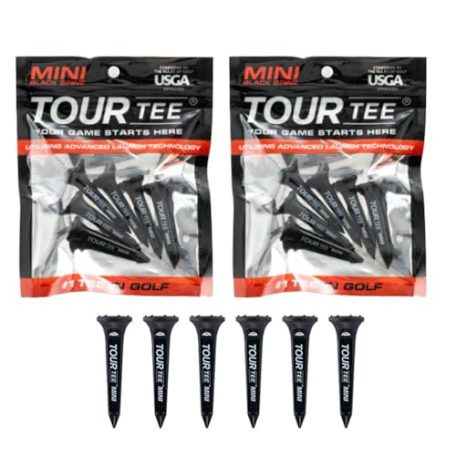 【2個セット】ツアーティー ゴルフティー ショートティー Tour Tee Mini T-491 ゴルフティーミニ 6本パック (ブラックスパイン)