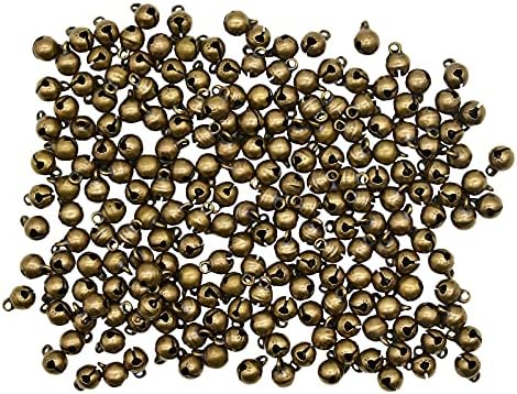 Maydahui 200PCS Mini Jingle Bell 1/4 Inches Vintage 6mm Alloy Bronze Color Bead DIY for Sewing Wedding Jewelry Findings and Crafts