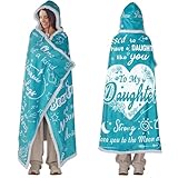 Bombline Daughter Gifts from Mom - To My Daughter Sherpa Wearable Blanket Hoodie - Christmas Birthday Gift for Daughter from Dad Cozy Hoodie Blankets 70.8' X 47.3'
