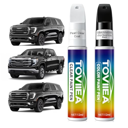 Toviiea Onyx Black/Void Black(GBA/WA8555) Touch Up Paint Compatible with GMC 2-In-1 Car Scratch Remover Pen Car Paint Scratch Repair Kit for Scratches Chips & Nicks 2-PCS SET