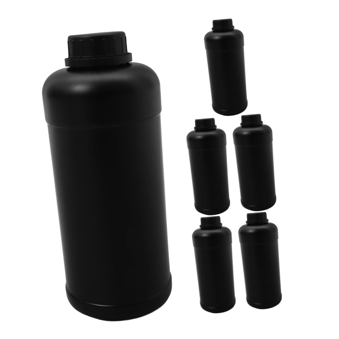Lot de 6 Flacons Plastiques Opaques 1000ml, Bouchon Sécurisé