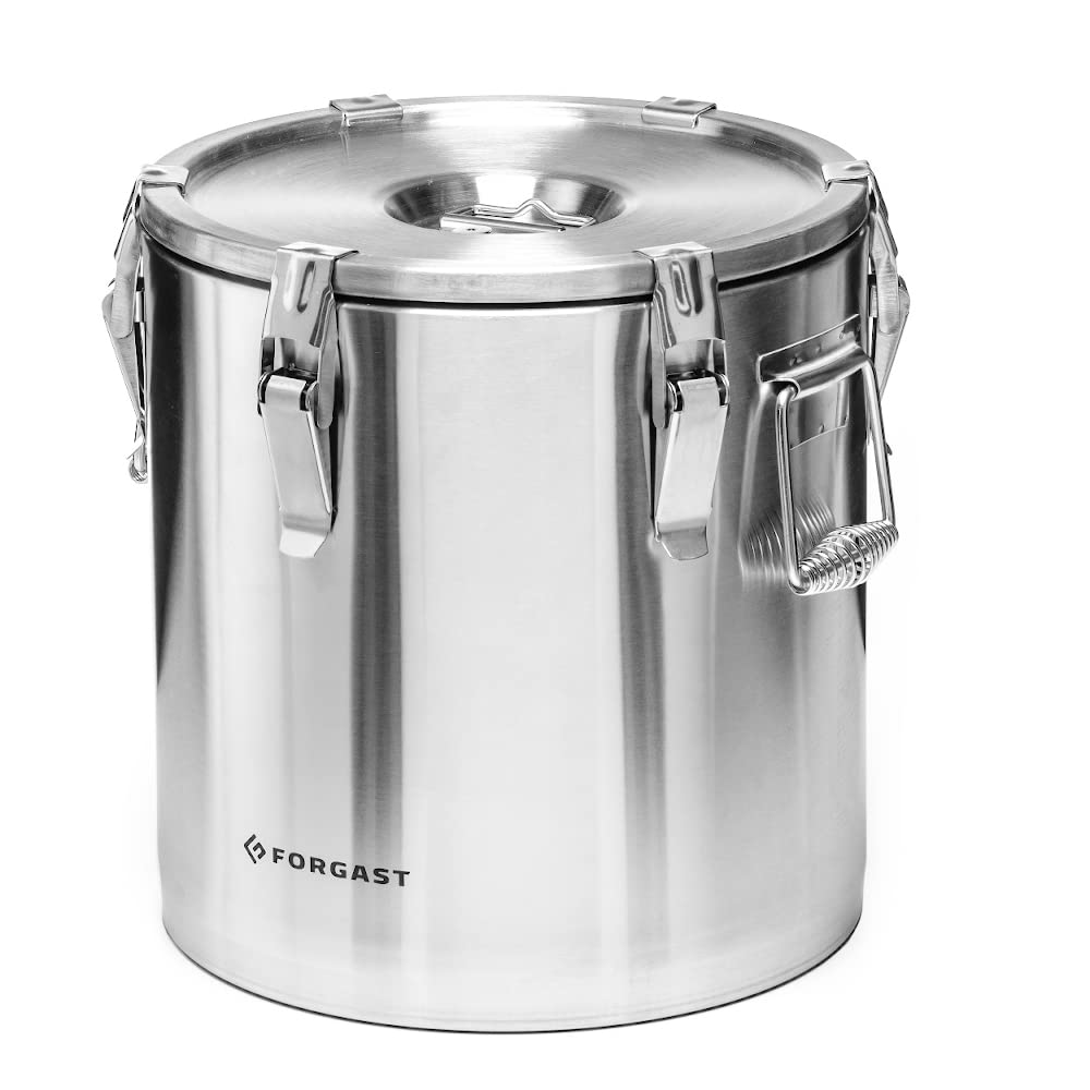 Contenitore Termico Professionale ECO in Acciaio Inox, 20 Litri, Thermobox, Contenitore Isotermico per Alimenti, Contenitore Scaldavivande, per Ristorante, Catering, Mense
