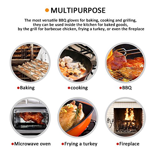 Bbq Gloves, 932°F Heat Resistant Oven Mitts & Potholders, Non Slip Grilling Gloves With Spider Man Pattern #TOP3