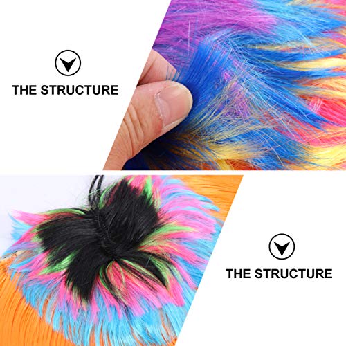 KESYOO 2Pcs Fantasia de Peruca de Festa Louca Arco-Ãris Punk Peruca Funky Espetada Colorida Sintétic