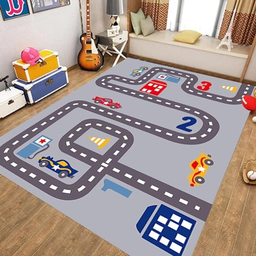 カーペット ラグ キッズ プレイマット ロードマップ 120*160cm 道路 子供部屋マット 低反発 キッズ 子ども部屋 おもちゃ 教育 敷物 学習デスクマット こどもの日 春夏秋冬 おしゃれ ベビー マット お遊び カラー 園児 キッズ ルーム 出産祝