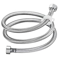 1 Stück 304 Edelstahl Flexschlauch, 150cm Flex Schlauch Armatur, Panzerschlauch 1/2 Zoll, Flexibler Verbindungsschlauch, Wasserhahn Schlauch Verlängerung, 304 Edelstahl Anschlussschlauch Armatur