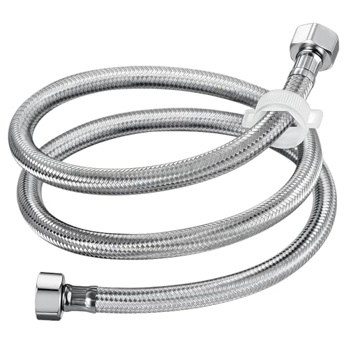 150cm Latiguillo de Grifo Flexible, Manguera Trenzada de Acero Inoxidable 304, Manguera Blindada de 1/2 Pulgada, Latiguillos de Fontanería, para Grifos Mezcladores, Cocina, Baños