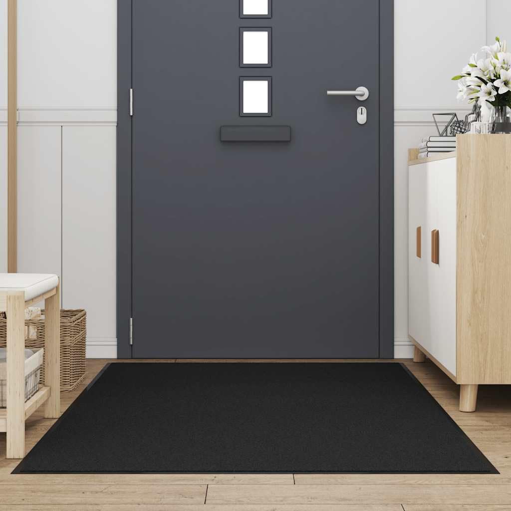 vidaXL Fußmatte Schwarz 115x200 cm