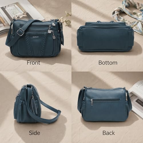 Image of Crossbody Purses for Women Pocketbooks Soft PU Leather Crossbody Bags Multi Pocket Shoulder Bag