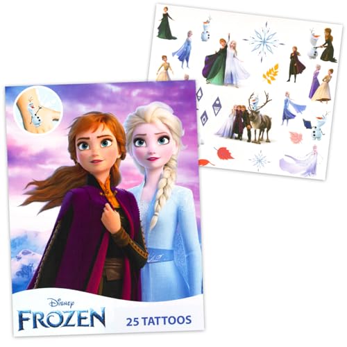 Disney Frozen Temporary Tattoo and Sticker Set - Frozen Party Favors Bundle with 50 Temporary Tattoos and 150 Stickers Featuring Elsa, Anna, More | Disney Princess Party Supplies image 5