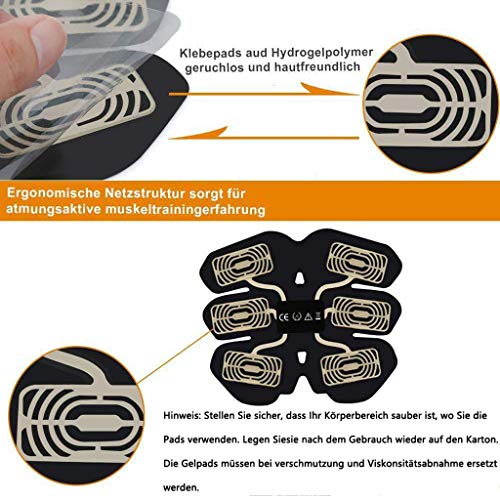 Flameer Estimulador Abdominal USB Recarregável Abs Braço Pernas Shaper Toner Training Belt