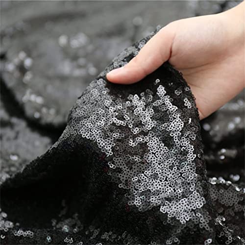 Sequin Backdrop 243x243cm Black Shinny Sequin Photography Backdrop Party Prom Wedding Youtobe Banquet Photo Background (8x8 feet) - Image 4
