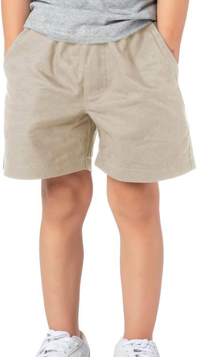 Bermuda Infantil Menino Sarja Lisa Bolso Confortavel Bege