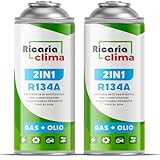 Ricaria Clima - Air Con Recharge Gas R134a – Gas for Car AC – Set 2X 235g Cans - ECO