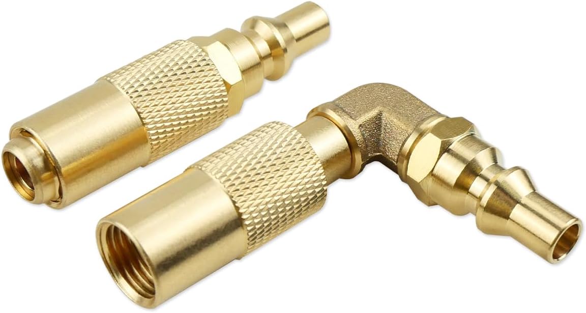 𝟐𝟎𝟐𝟒 𝐍𝐞𝐰 1/4 Inch RV Quick Connect Adapter Conversion Fitting Compatible with Blackstone Tabletop Grill - 17 Inch & 22 Inch Portable Gas Griddle, Elbow & Straight 2 Pack