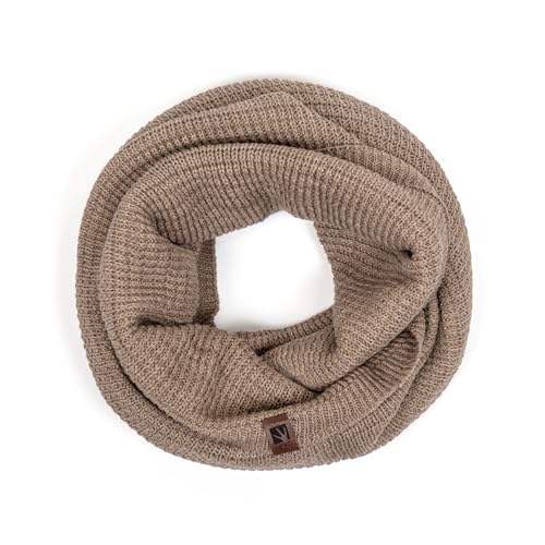 HEYO Bufanda redonda H16025 | Bufanda de invierno para hombre | Bufanda tubular de punto suave | Bufanda de punto cálida, cappuccino, Talla única
