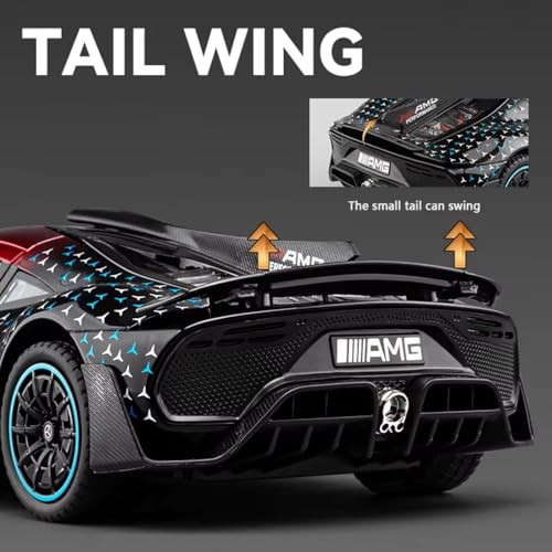 Image of Mashes Mercedes AMG One Diecast Metal Car Toy 1:32 Scale with Openable Doors, Pull Back Action, Light & Sound, Detailed Sports Car Model for Kids & Collectors