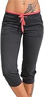 Vista 29 de Pantalones capri para mujer, estilo casual, de verano, elásticos, de cintura alta, pantalones de yoga, ajuste atlético, pantalones deportivos