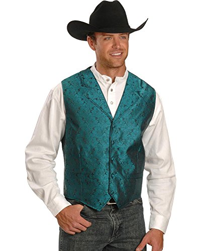 Scully Rangewear Men's Rangewear Classic Paisley Dress Vest Teal Large4