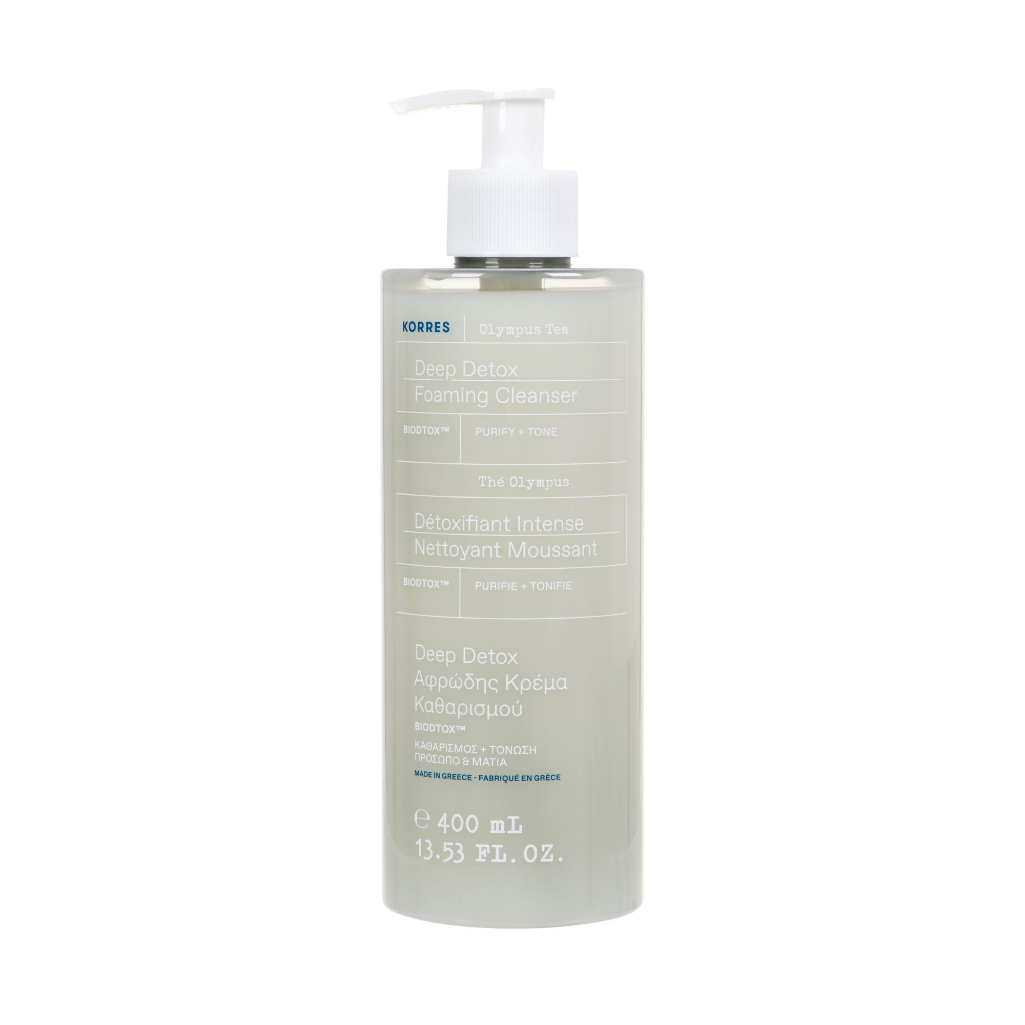 KORRES Olympus Tea Deep Detox Foaming Cleanser 400ml, clear