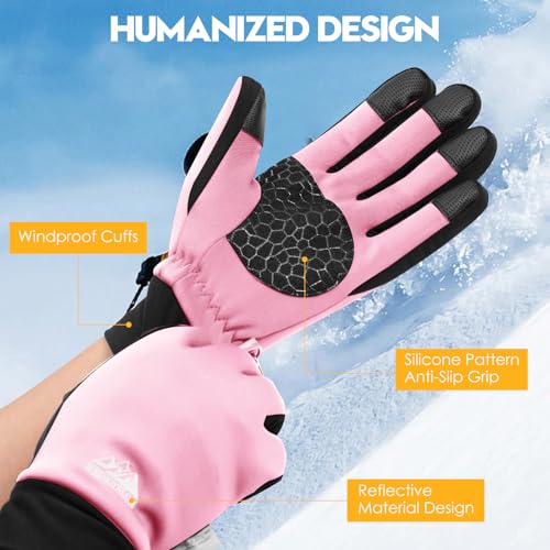Image of Bruvoalon Winter Gloves for Women & Men, 3M Thermal Insulation, Lycra Fabric, Touchscreen, Anti-Slip
