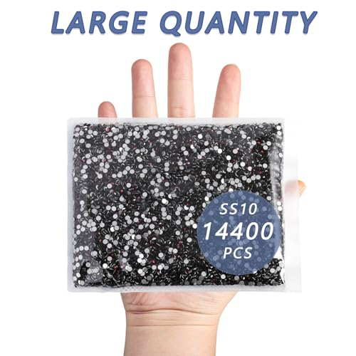 Image of Beadsland Flat Back Crystal Rhinestones Bulk, Amethyst, SS10, 14400pcs | Flatback Glass Gems for Nails Crafts Clothes DIY Decoration, Glue Fix, 2.7-2.9mm