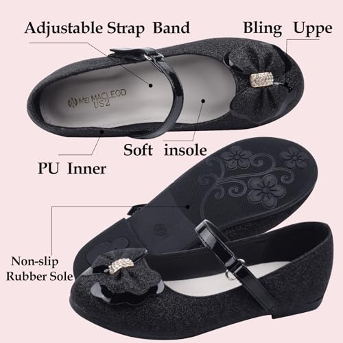 Girls Dress Shoes Mary Jane Shoes Low Heel Ballerina Flats Wedding Party School Shoes for Little/Big Kids4