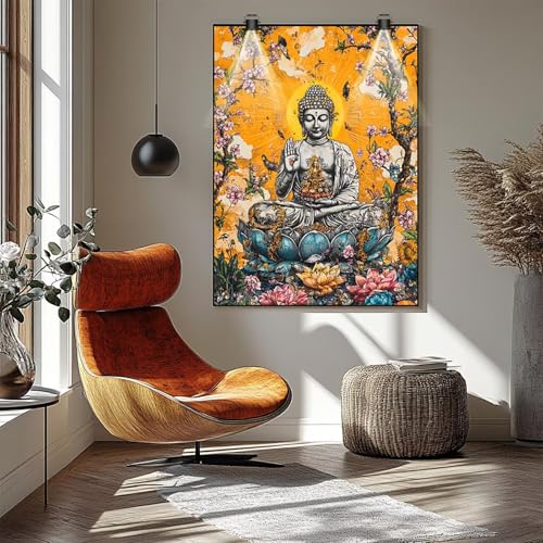 Diamond Painting Erwachsene Zen Diamond Painting Blume, Diamant Malen Nach Zahlen, DIY Crystal art Cross Stickerei Basteln Erwachsene, Home Ästhetik Wand Dekor, Geschenke für Frauen 90x120cm 1ZSH-99