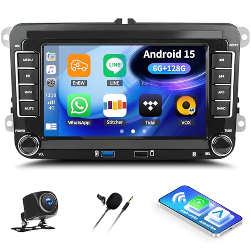6G+128G GOHHDL Android 15 Autoradio 2Din mit Navi für VW Golf 5 6 Polo Touran, 7 Zoll Bildschirm Touch Display Auto Radio mit GPS Navi WiFi Bluetooth FM/RDS Radio EQ SWC Rückfahrkamera&MIC 6G+128G GOHHDL Android 15 Autoradio 2Din mit Navi für VW Golf 5 6 Polo Touran, 7 Zoll Bildschirm Touch Display Auto Radio mit GPS Navi WiFi Bluetooth FM/RDS Radio EQ SWC Rückfahrkamera&MIC