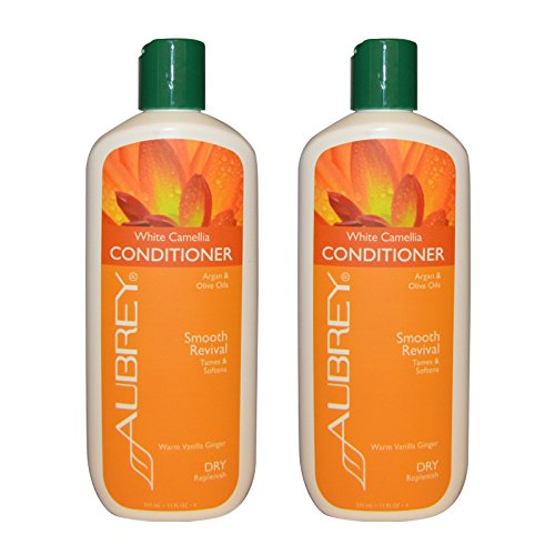 Aubrey Organics White Camellia Conditioner With Argan and Olive Oils for Dry/Replenish, 11 fl oz (325 ml) (Pack of 2)