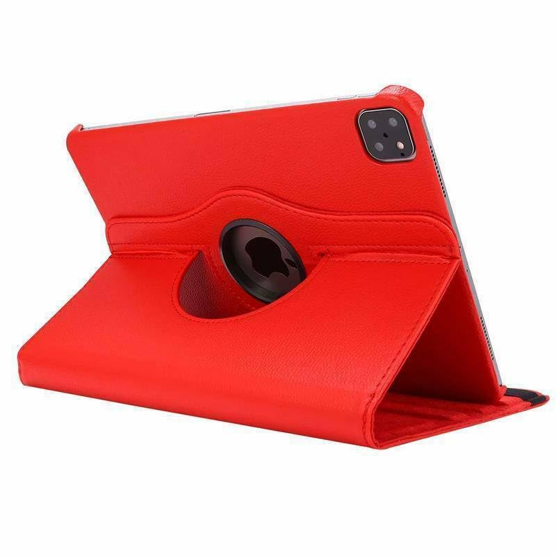Étui iPad 9.7 2017 rouge en cuir de protection pour travailler en voyage et au café