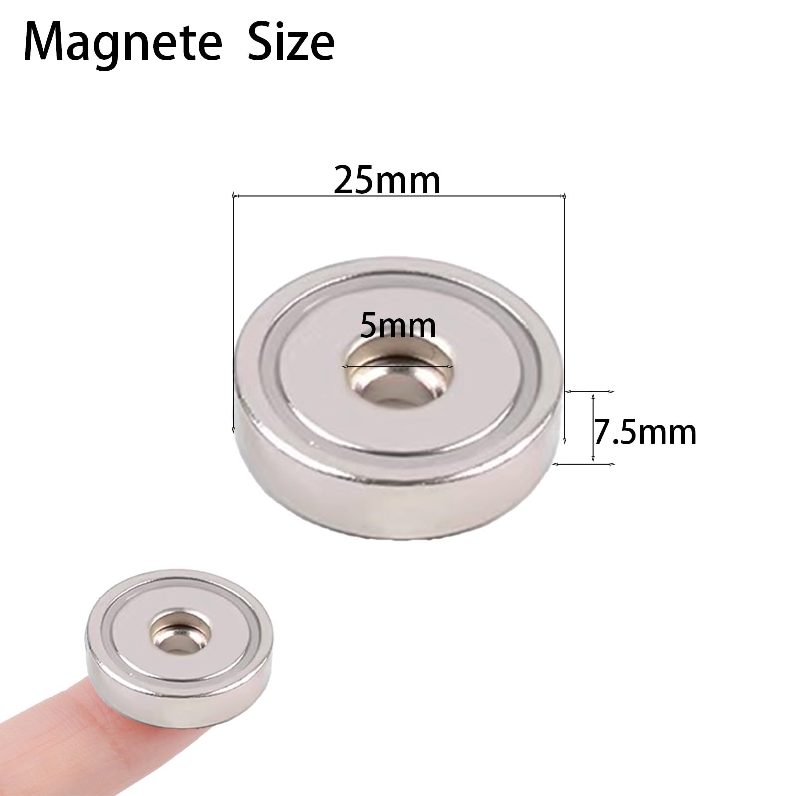 12 Stück Magnete mit Loch zum Verschrauben 25mm Starke Neodym Magnete Extra Stark mit Stahlhülse Topfmagnet Ni+Cu+Ni Beschichtet, für Büro, Werkstatt & Lager