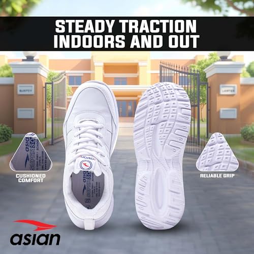 Image of ASIAN Expo-31 Lace School Shoes for Kids | Comfortable School Shoes for Boys & Girls with Soft Cushioning, Durable Upper, Secure Lace Fit & Steady Grip Sole