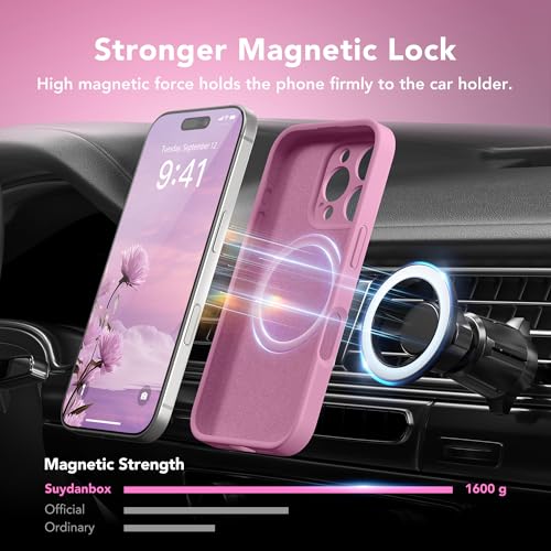 Image of Magnetic for iPhone 16 Pro Max Case, Compatible with MagSafe, [Full Camera Protection][Screen Protector] Silicone Shockproof Protective Phone Case for iPhone 16 Pro Max 6.9 inch, Blackcurrant