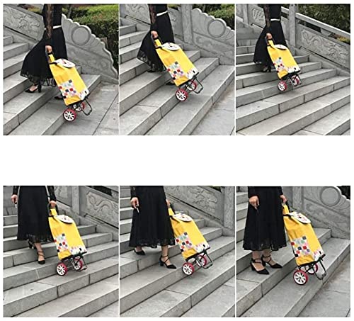 Einkaufswagen, leicht, zusammenklappbar, für Wäsche, Einkaufen, Lebensmittel, Mehrzweckwagen, Faltbarer Wagen, Ziehwagen mit Rädern, Einkaufswagen, zusammenklappbar, 2 R – Bild 3