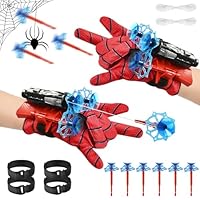 NHYDZSZ 2 Stück Launcher Handschuh, Kids Spiderm Hero Handschuhe, Spiderm Web Shooter, Handgelenk Spielzeug Set, Cosplay Glove Launcher, Kinder Geschenk Junge 3-8 Jahre