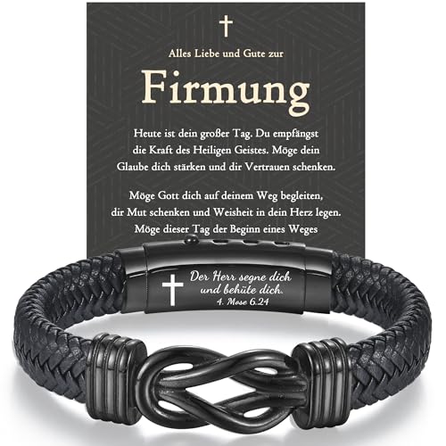 wynns Firmung Geschenke Jungen Armband Geschenk zur Firmung für Junge Jungs Geschenke zur Firmung für Jungen Kinder Jugendliche Sohn Bruder Enkel Neffe