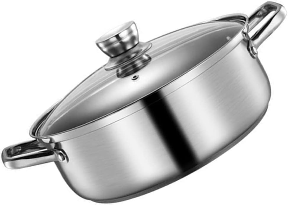 SMASOLO 304 Stainless Steel Dual Hot Pot Induction Cooking Pot Divider Multifunctional Cookware for Home