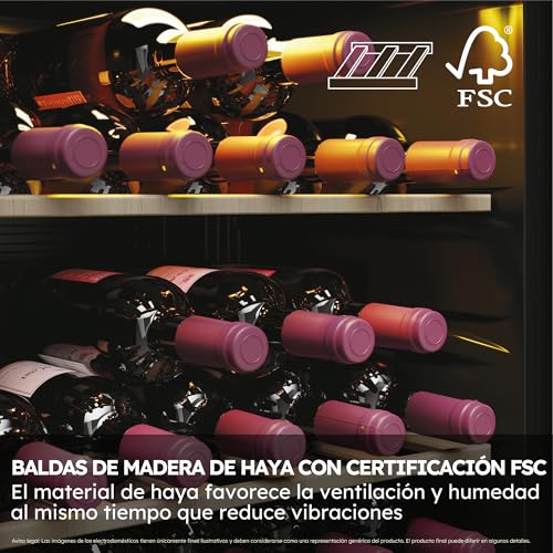Miniatura 7 de Haier Wine Bank 50 Series 3 Hws34ggh1 - Vinoteca 34 Botellas, Wifi, Estantes De Madera, Cristal Anti-Uv, Filtro De Carbón, Display Digital, Iluminación Led, Silenciosa 37 Dba, Negra