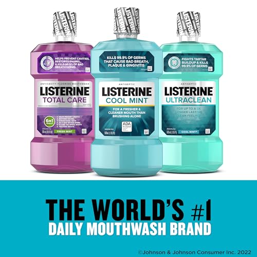 Listerine Mouthwash, Antiseptic, Antibacterial, Bad Breath Treatment, Plaque & Gingivitis Protection, Gum Disease Treatment, Mouth Wash for Adults; Cool Mint Flavor, 1 L (Pack of 2) - Image 6