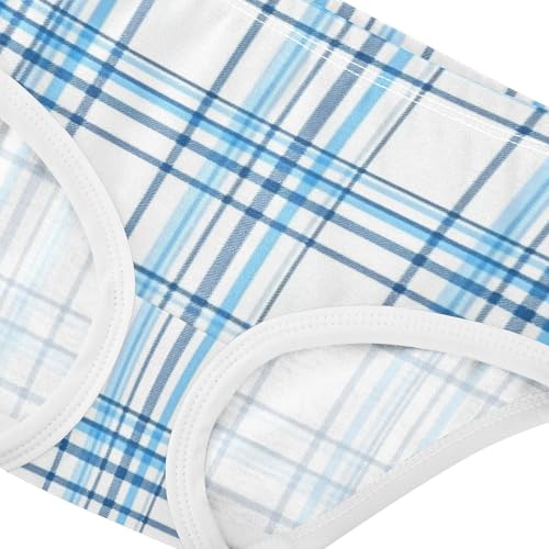 Girls' Hipster Panties Organic Cotton Toddler Underwear for Girls Blue Grid Plaid4