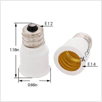 E12 to E14 Lamp Socket Lampholder Light Base Removable Adapter Lighting Bulb Holder Household Repair Manual Conversion [Energy Class C]