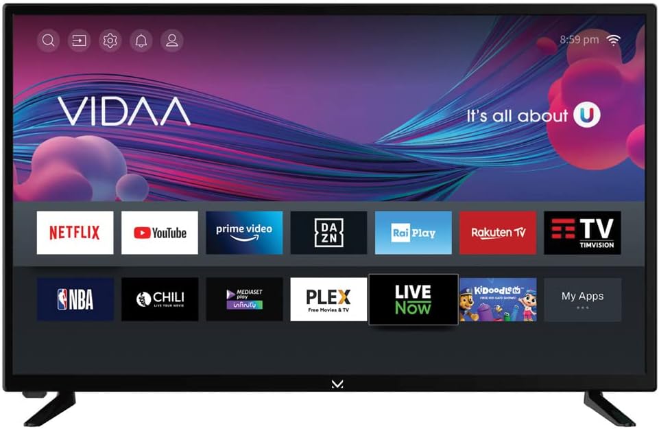 MAJESTIC ST32 - Televisore SMART LED HD READY da 32, Sitema operativo VIDAA, Wi-Fi integrato, DVB-T/T2 e DVB-S/S2, Telecomando, USB, nero