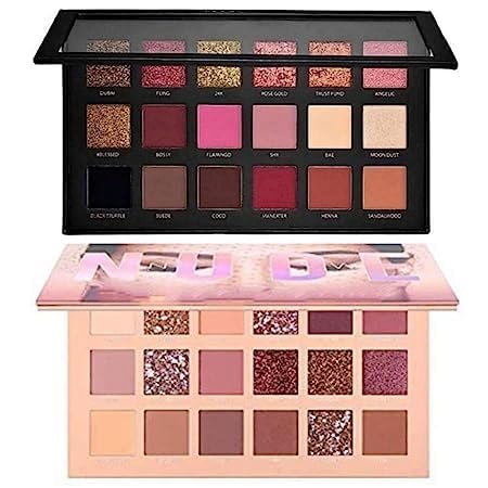 Beauty Rose Gold Remastered + Nude Edition Eyeshadow Palette Combo | 36 Matte & Shimmer Shades with Black Eyeshadow | Highly Pigmented, Long-Lasting Eye Makeup Kit (Pack of 2)