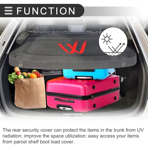 Motoforti Car Cargo Cover Board for Toyota CHR 2016-2021 Parcel Shelf Boot Load Cover Tonneau Shield Parcel Shelf Shade Tonneau Privacy Board Black - Image 4