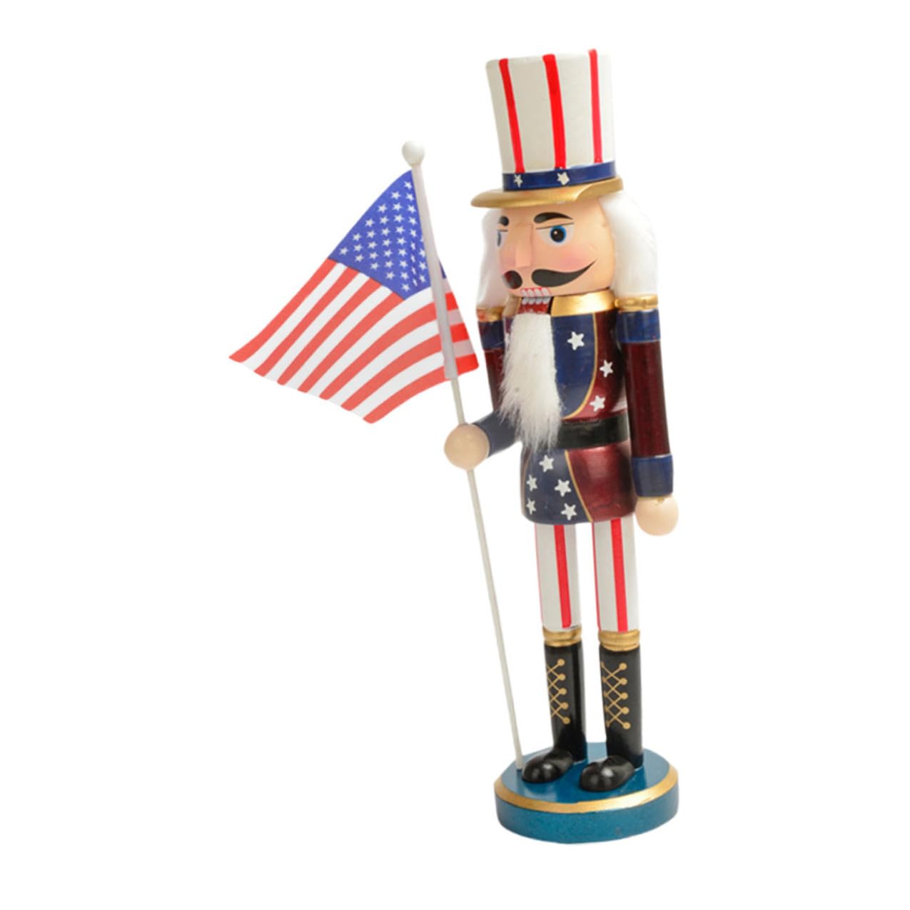 Casse-Noisette Bois Massif 38 CM Figurine Décorative Patriotique Table
