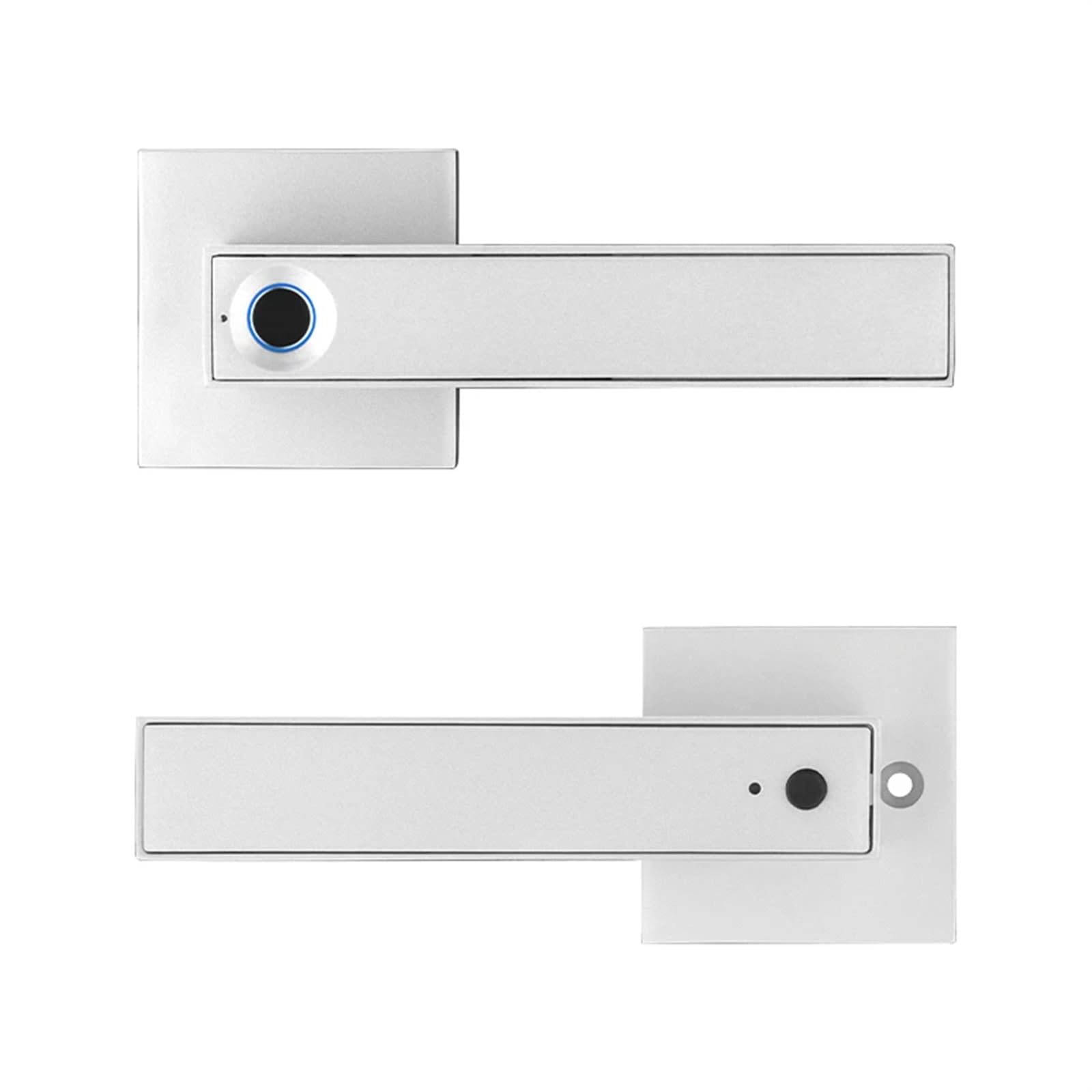 Inteligentny zamek do drzwi, Zamek do drzwi bezkluczykowych, inteligentna klamka Bluetooth krótkiego zasięgu, inteligentny zamek z czytnikiem linii papilarnych(Silver)
