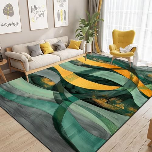Alfombra de estilo abstracto decorativa que aporta modernidad y calidez al dormitorio 2